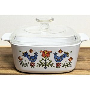 CorningWare Country Festival 1.5 Qt Casserole Dish with Lid A-1 1/2-B Vintage